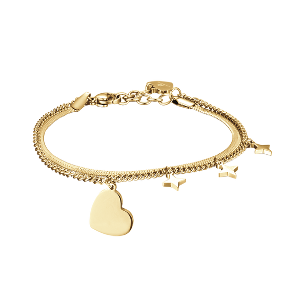 IP GOLD STAHL DAMEN ARMBAND MIT HERZ