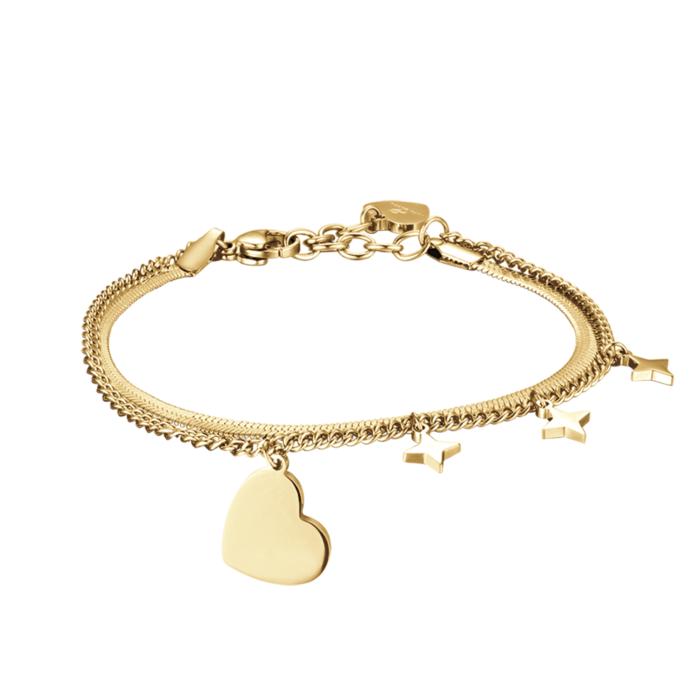 IP GOLD STAHL DAMEN ARMBAND MIT HERZ