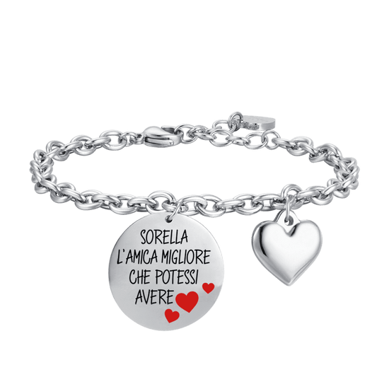 WOMAN'S STEEL SISTER BRACELET THE BEST FRIEND YOU COULD HAVE Luca Barra