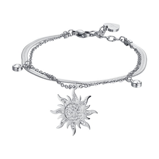 DAMEN-SONNENARMBAND AUS STAHL MIT WEISSEN KRISTALLEN