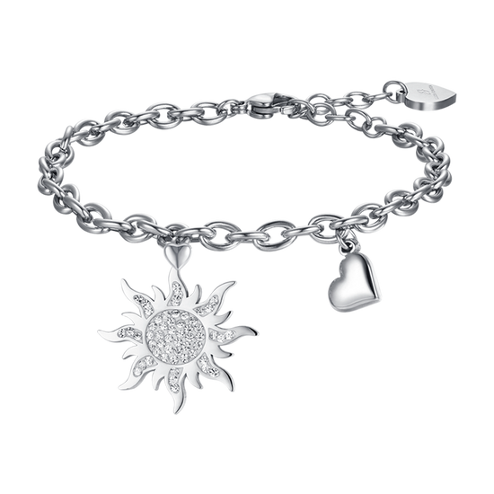 DAMEN-SONNENARMBAND AUS STAHL MIT WEISSEN KRISTALLEN