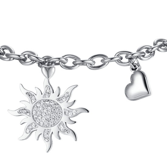 DAMEN-SONNENARMBAND AUS STAHL MIT WEISSEN KRISTALLEN