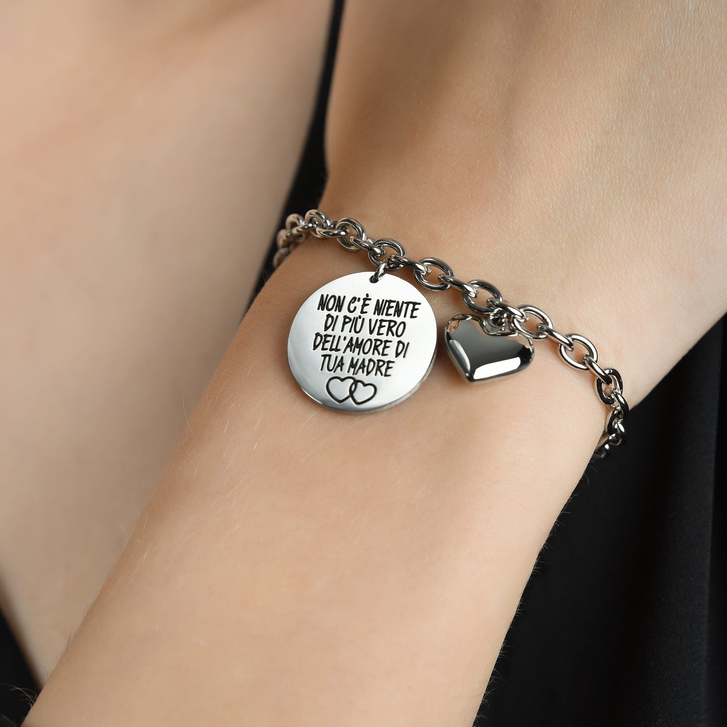 STEEL WOMAN'S BRACELET ES GIBT NICHTS WAHRERES ALS DIE LIEBE DEINER MUTTER