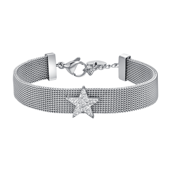 MILANO STEEL MESH DAMENARMBAND MIT STERN MIT WEISSEN KRISTALLEN