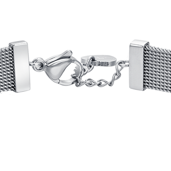 MILANO STEEL MESH DAMENARMBAND MIT WEISSEM KRISTALLELEMENT