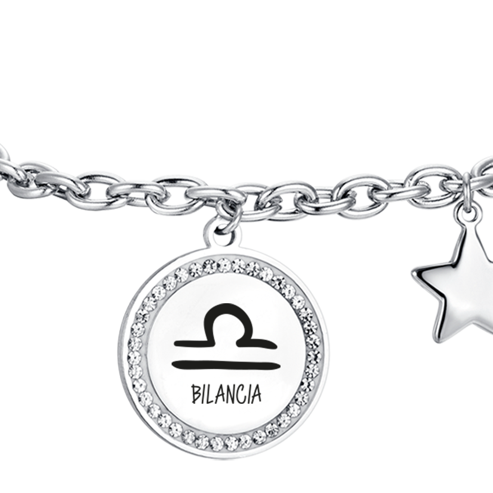 STAHL-ARMBAND FÜR FRAUEN STERNZEICHEN LIBRA PLATTE