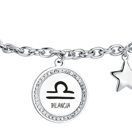 STAHL-ARMBAND FÜR FRAUEN STERNZEICHEN LIBRA PLATTE