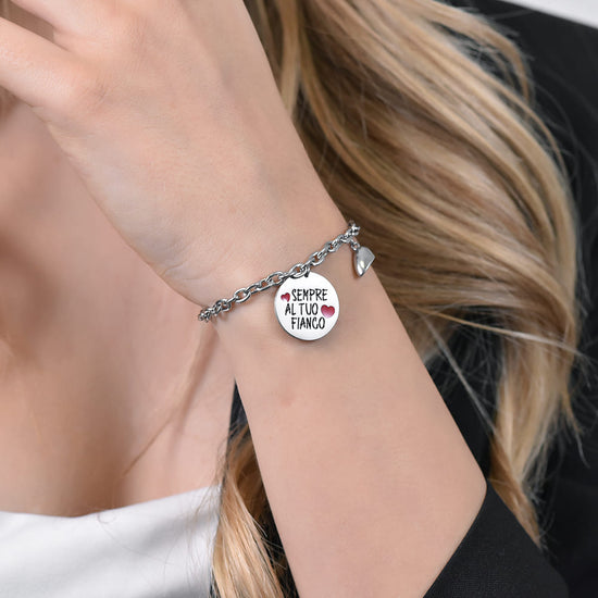 HERZ-MAGNET-ARMBAND AUS STAHL FÜR FRAUEN