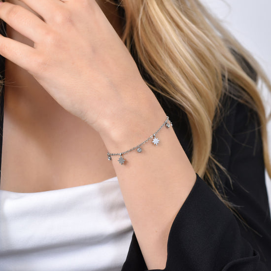 SISSI STERN UND KRISTALLE STAHL DAMENARMBAND