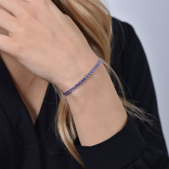 VIOLETTE KRISTALLE DAMEN-TENNISARMBAND