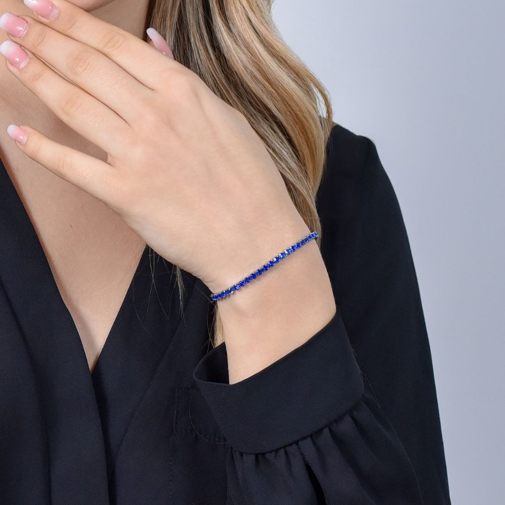 TENNISARMBAND MIT BLAUEN KRISTALLEN FÜR DAMEN