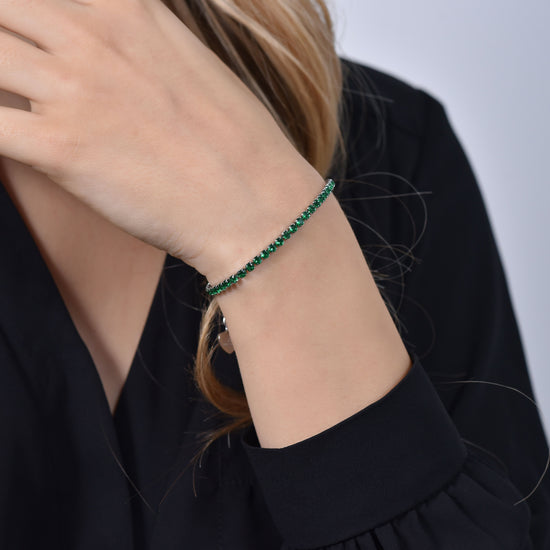 TENNISARMBAND MIT GRÜNEN KRISTALLEN FÜR DAMEN