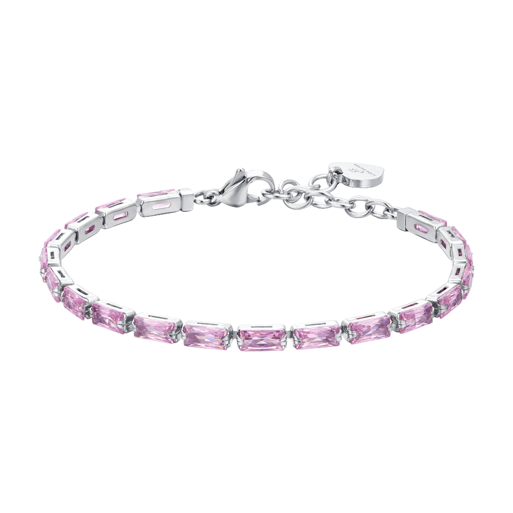 ROSA BAGUETTE-ZIRKONIA-TENNISARMBAND