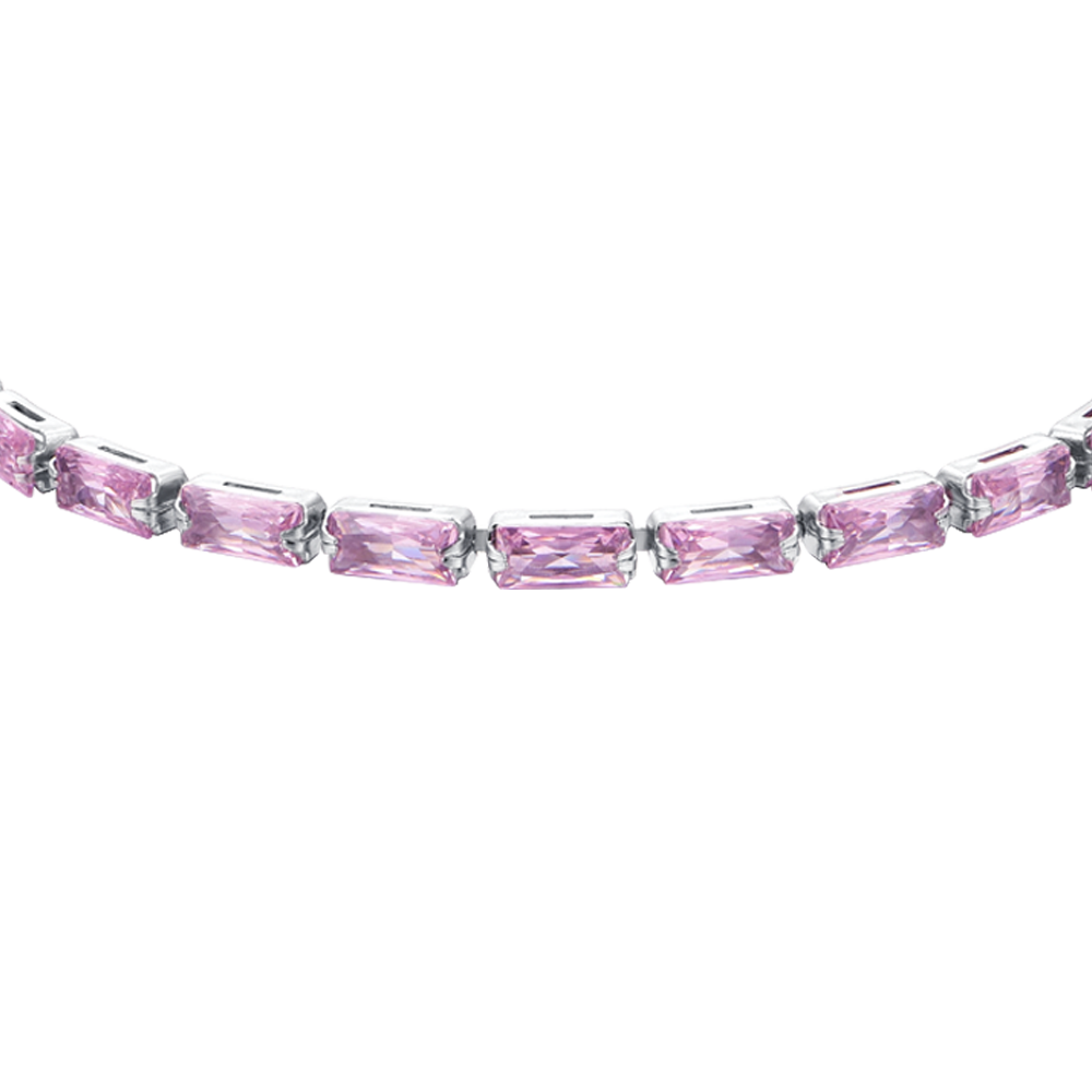 ROSA BAGUETTE-ZIRKONIA-TENNISARMBAND