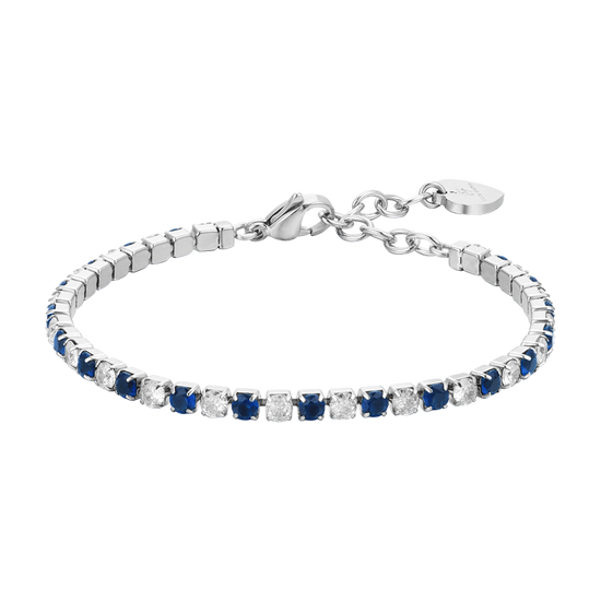 DAMEN-TENNISARMBAND MIT BLAUEN UND WEISSEN KRISTALLEN