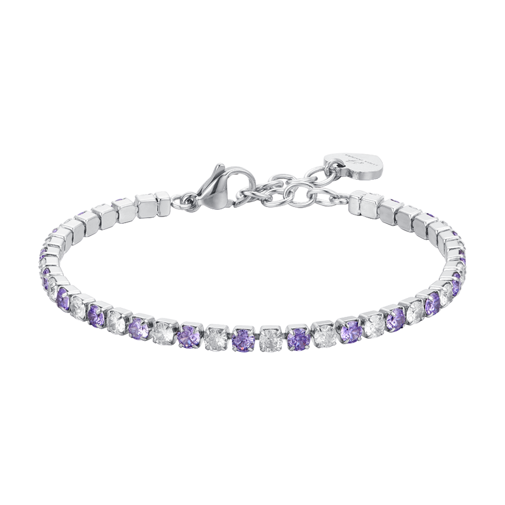 TENNISARMBAND MIT VIOLETTEN UND WEISSEN KRISTALLEN FÜR DAMEN