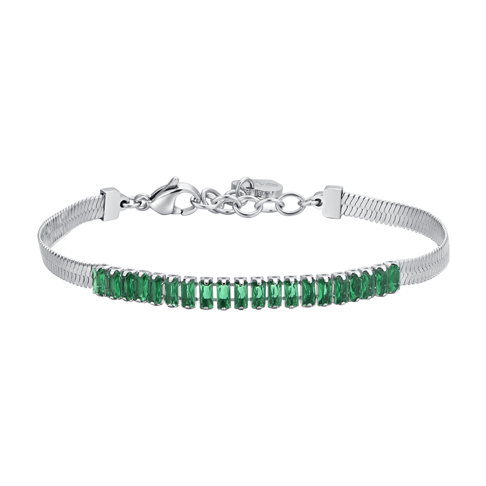 GRÜNER ZIRKONIA STAHL DAMENARMBAND