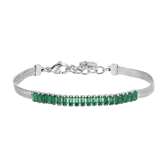 GRÜNER ZIRKONIA STAHL DAMENARMBAND