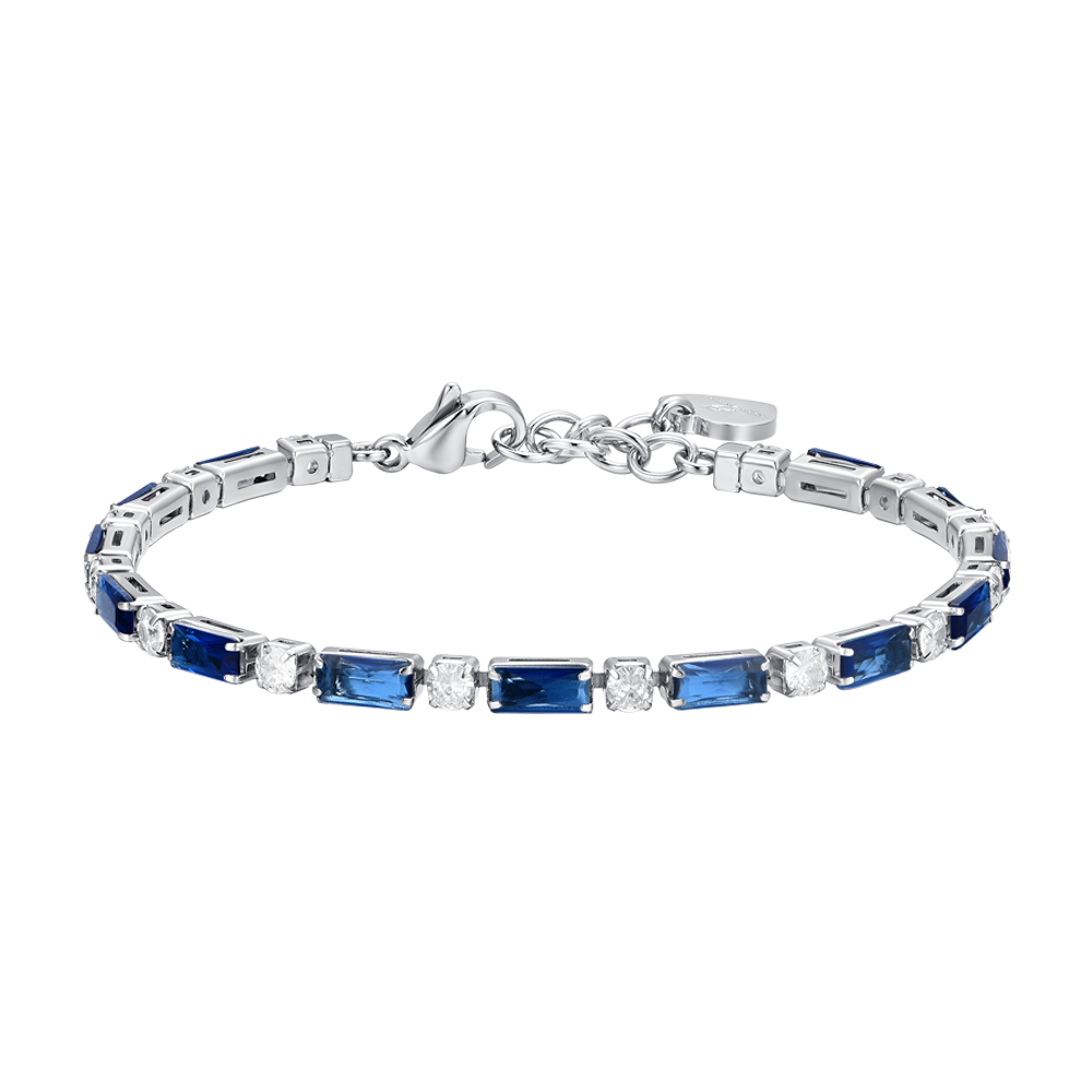 BLAUER ZIRKONIA STAHL DAMEN-TENNISARMBAND