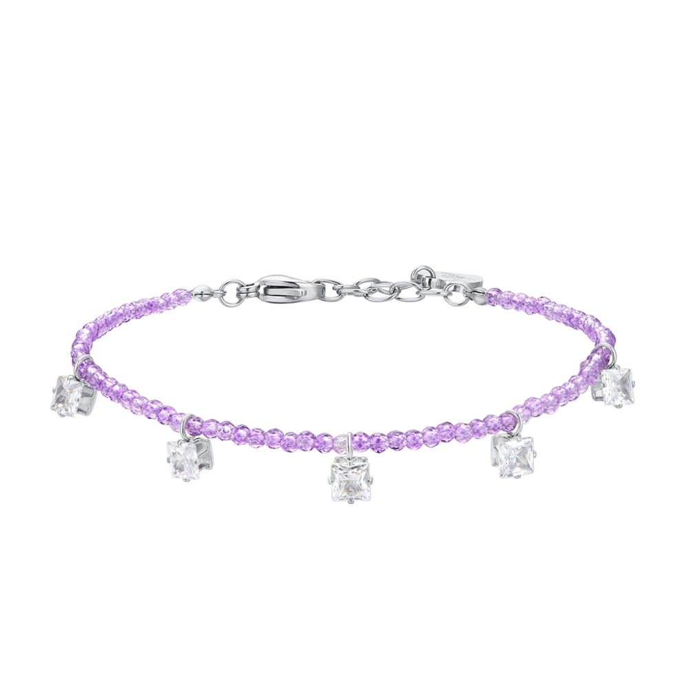 FRAUENARMBAND MIT VIOLETTKRISTALLEN UND WEISSEN ZIRKONEN Luca Barra