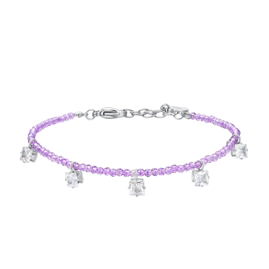 FRAUENARMBAND MIT VIOLETTKRISTALLEN UND WEISSEN ZIRKONEN Luca Barra