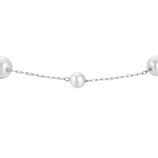 WOMAN'S STEEL BRACELET WITH PEARLS Luca Barra