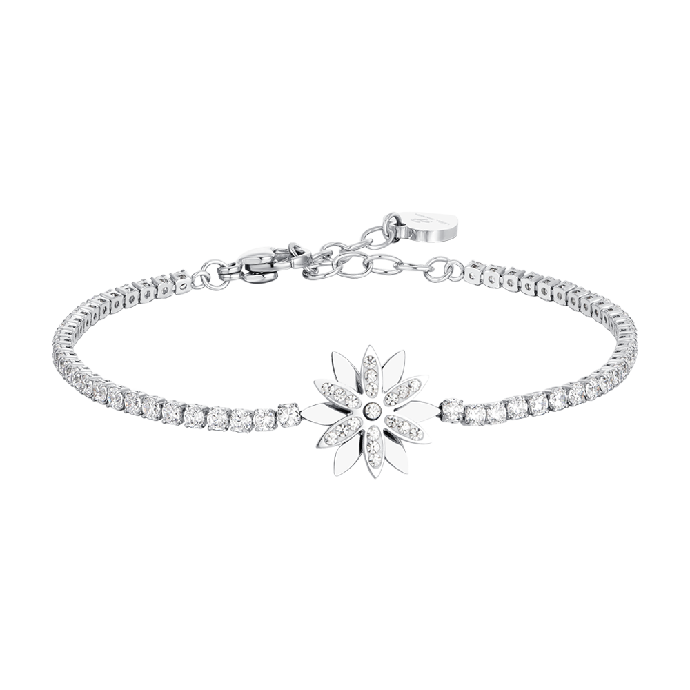 TENNIS BRACELET FÜR FRAUEN AUS STAHL MIT BLUMENSCHRAUBE Luca Barra