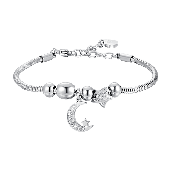 WOMAN'S MOON STEEL AND CRYSTALS BRACELET Luca Barra