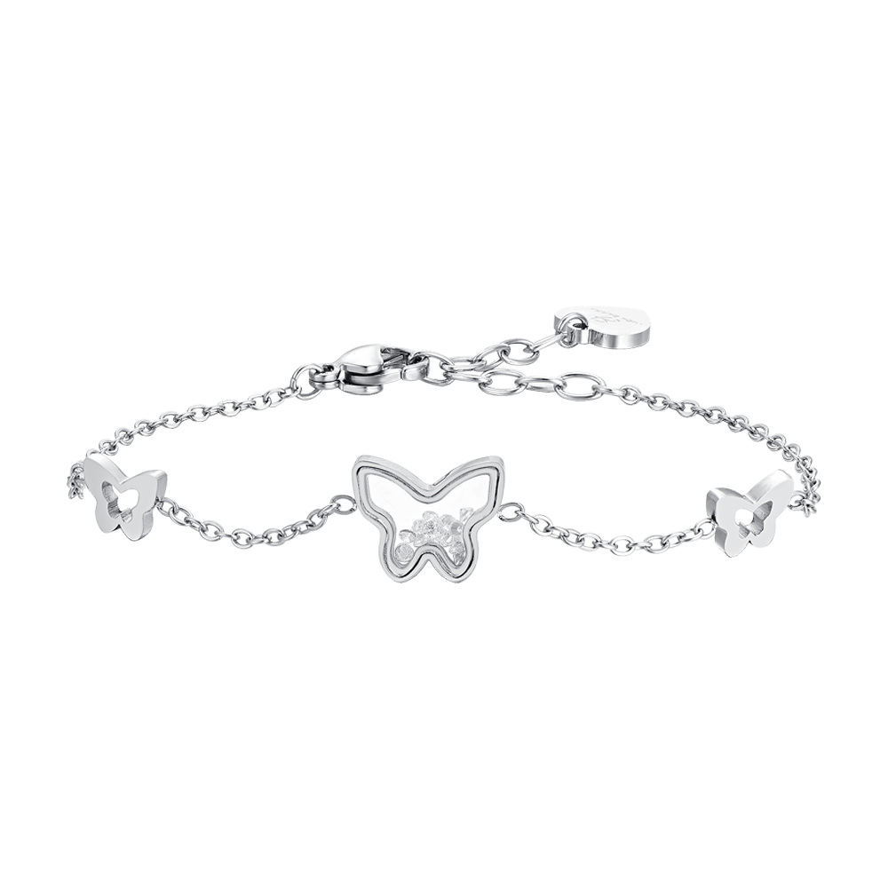 DAMENARMBAND MIT SCHMETTERLING UND ZIRKONIA AUS STAHL