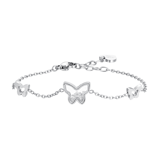 DAMENARMBAND MIT SCHMETTERLING UND ZIRKONIA AUS STAHL