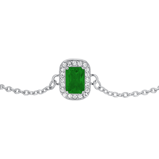 BRACCIALE DONNA IN ACCIAIO CRISTALLI E ZIRCONE VERDE