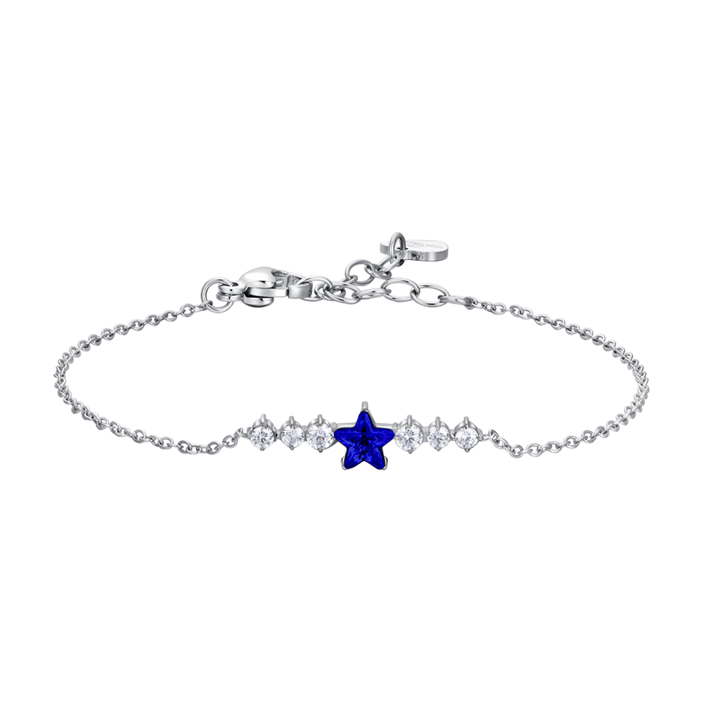 BRACCIALE DONNA IN ACCIAIO CON STELLA BLU E CRISTALLI BIANCHI