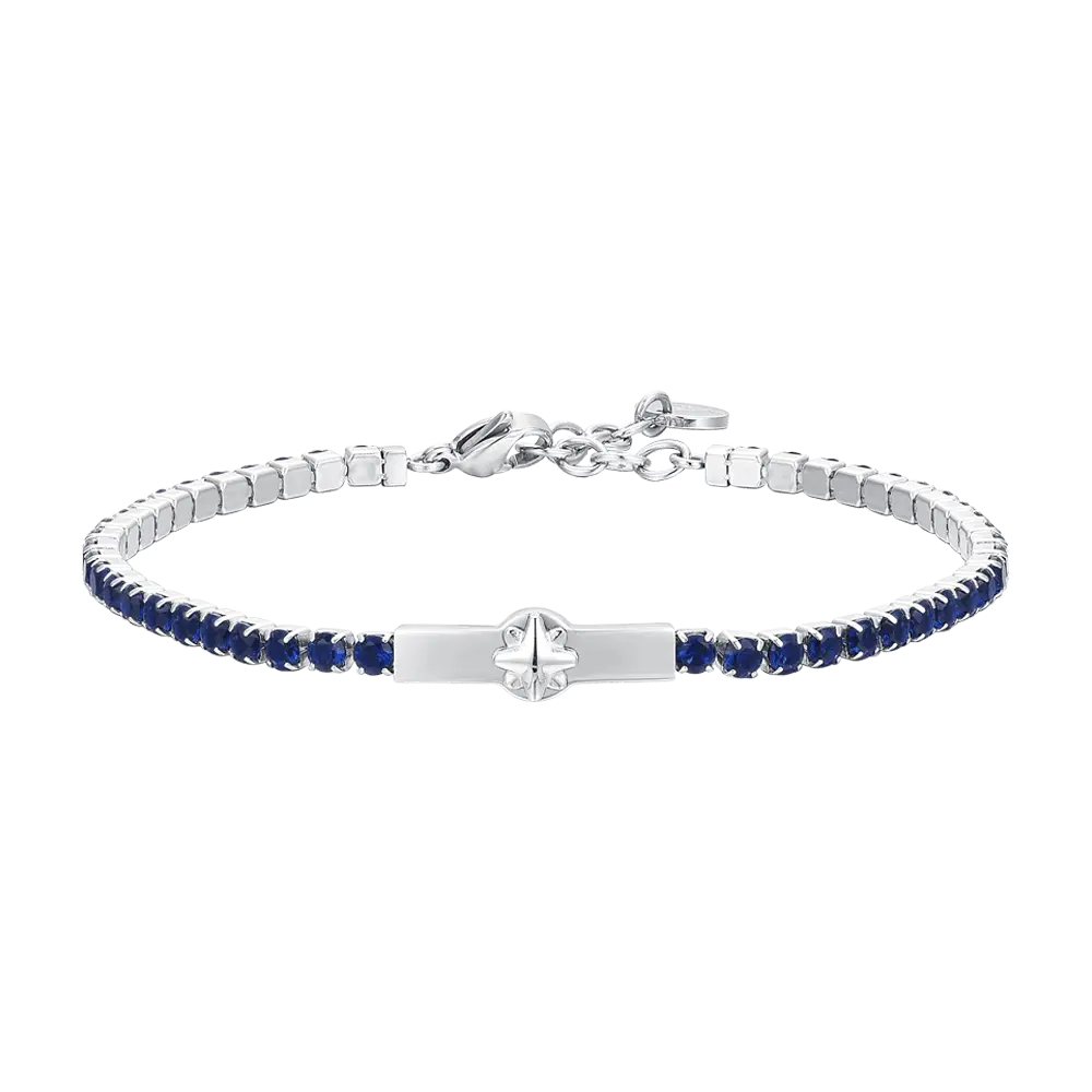 BRACCIALE TENNIS UOMO ROSA DEI VENTI E ZIRCONI BLU Luca Barra