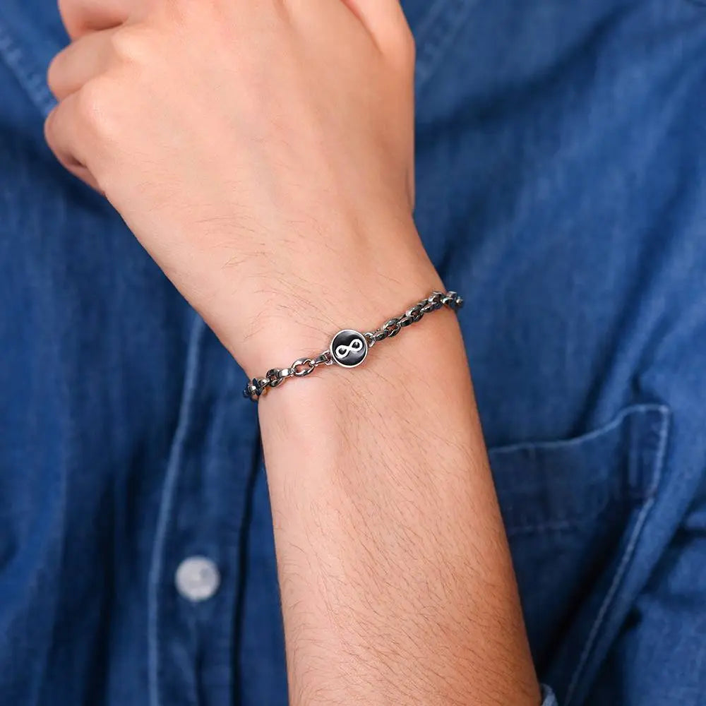 BRACCIALE UOMO IN ACCIAIO CON INFINITO Luca Barra