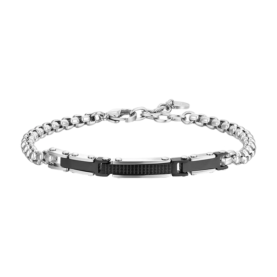 HERRENSTAHL UND STAHL ELEMENTE IP SCHWARZES BRACELET Luca Barra