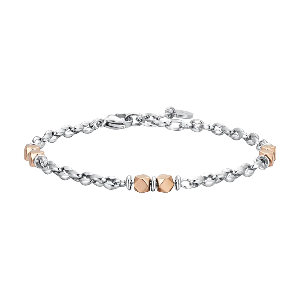 BRACCIALE UOMO IN ACCIAIO EMATITE IP ROSE Luca Barra