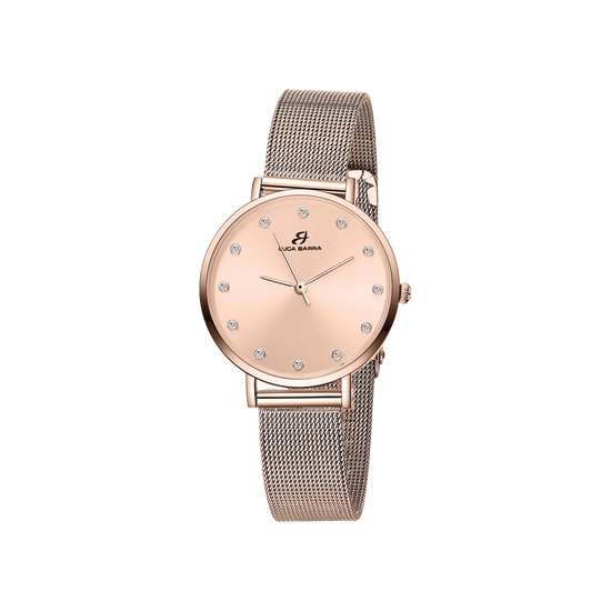 OROLOGIO DONNA IN ACCIAIO NERO CON CASSA IN ACCIAIO ROSA