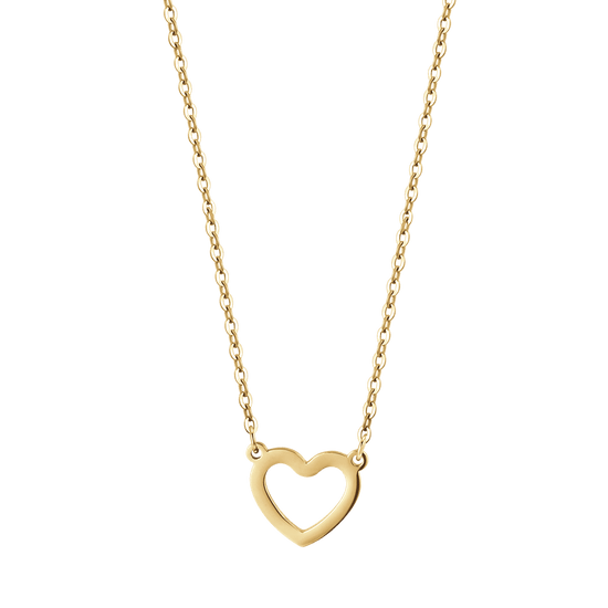 IP GOLD STAHL DAMEN HALSKETTE MIT GOLD HERZ