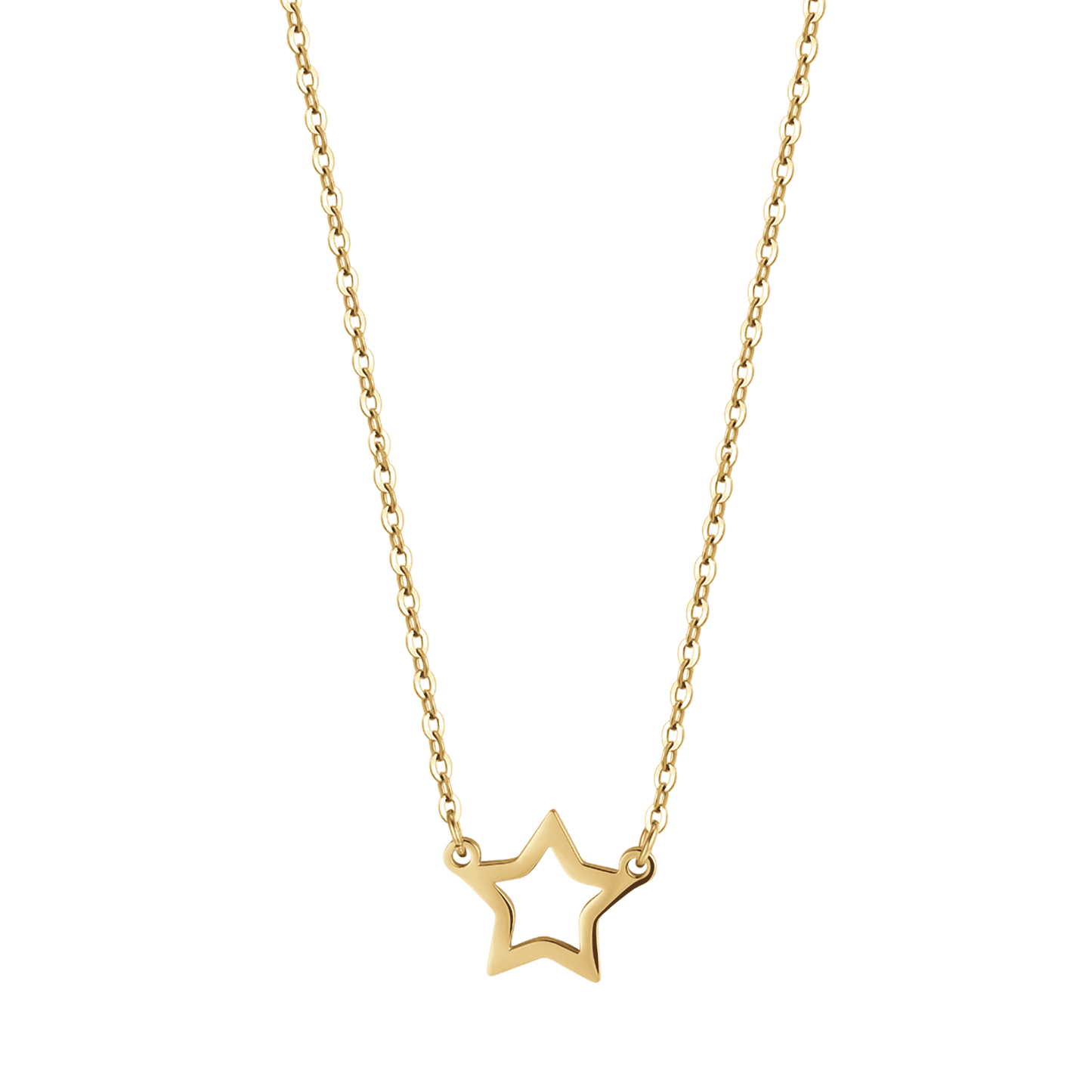 DAMEN IP GOLD STAHLKETTE MIT GOLDENEM STERN