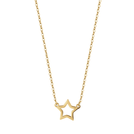 DAMEN IP GOLD STAHLKETTE MIT GOLDENEM STERN