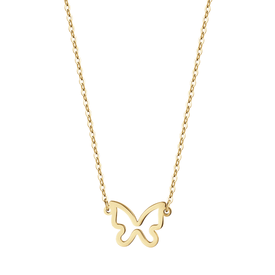 IP GOLD STAHL DAMEN HALSKETTE MIT GOLD SCHMETTERLING