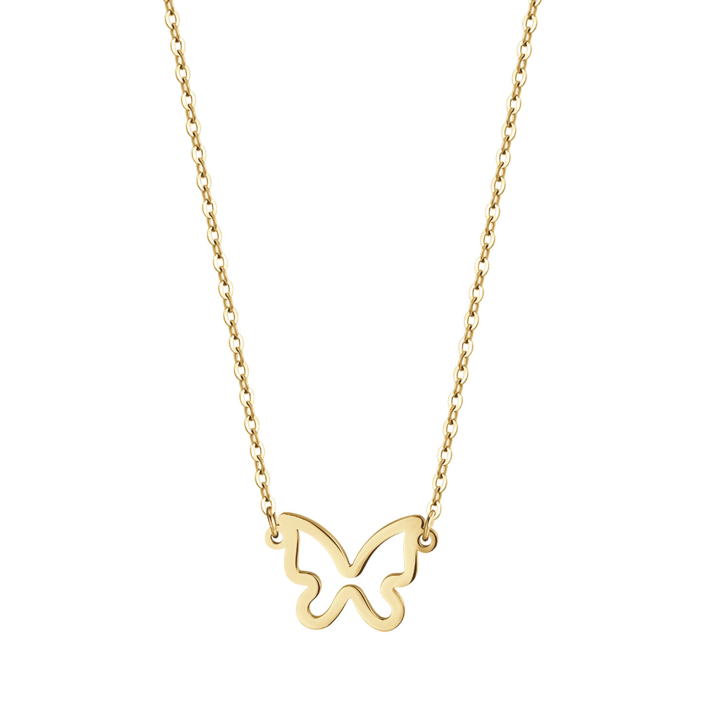 IP GOLD STAHL DAMEN HALSKETTE MIT GOLD SCHMETTERLING