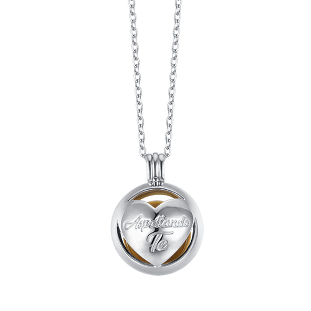 COLLANA CHIAMA ANGELI IN ACCIAIO IP GOLD CON CUORE