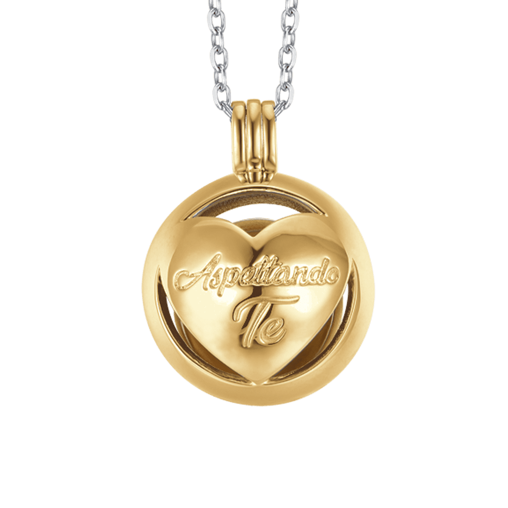 COLLANA CHIAMA ANGELI IN ACCIAIO IP GOLD CON CUORE