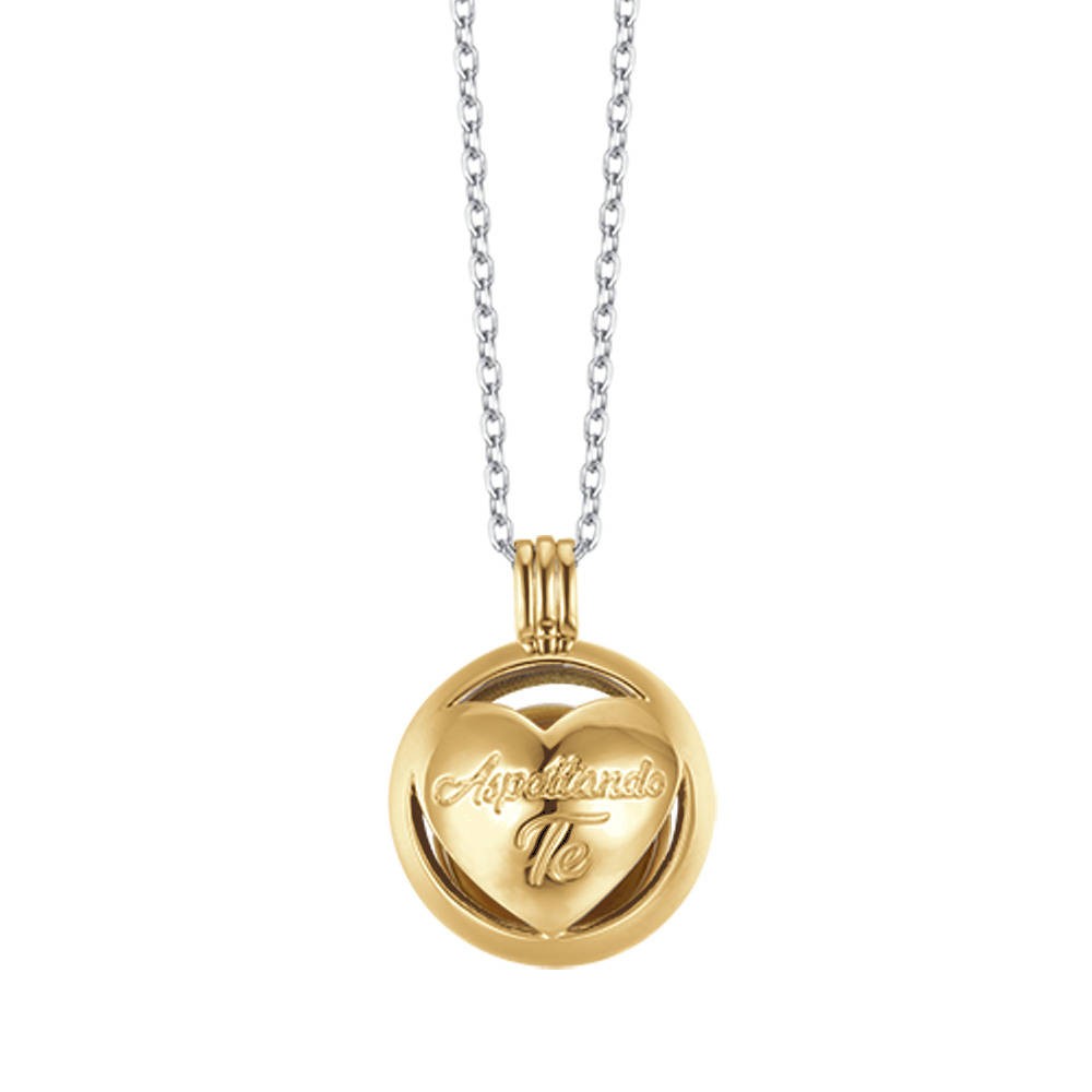 COLLANA CHIAMA ANGELI IN ACCIAIO IP GOLD CON CUORE