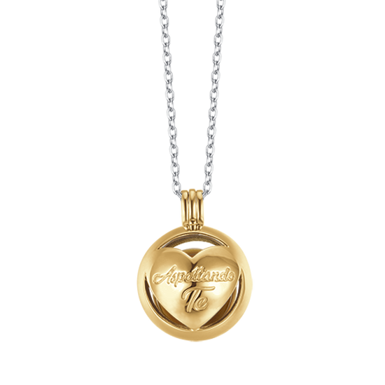 COLLANA CHIAMA ANGELI IN ACCIAIO IP GOLD CON CUORE