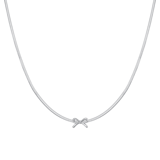 COLLANA DONNA IN ACCIAIO FIOCCO