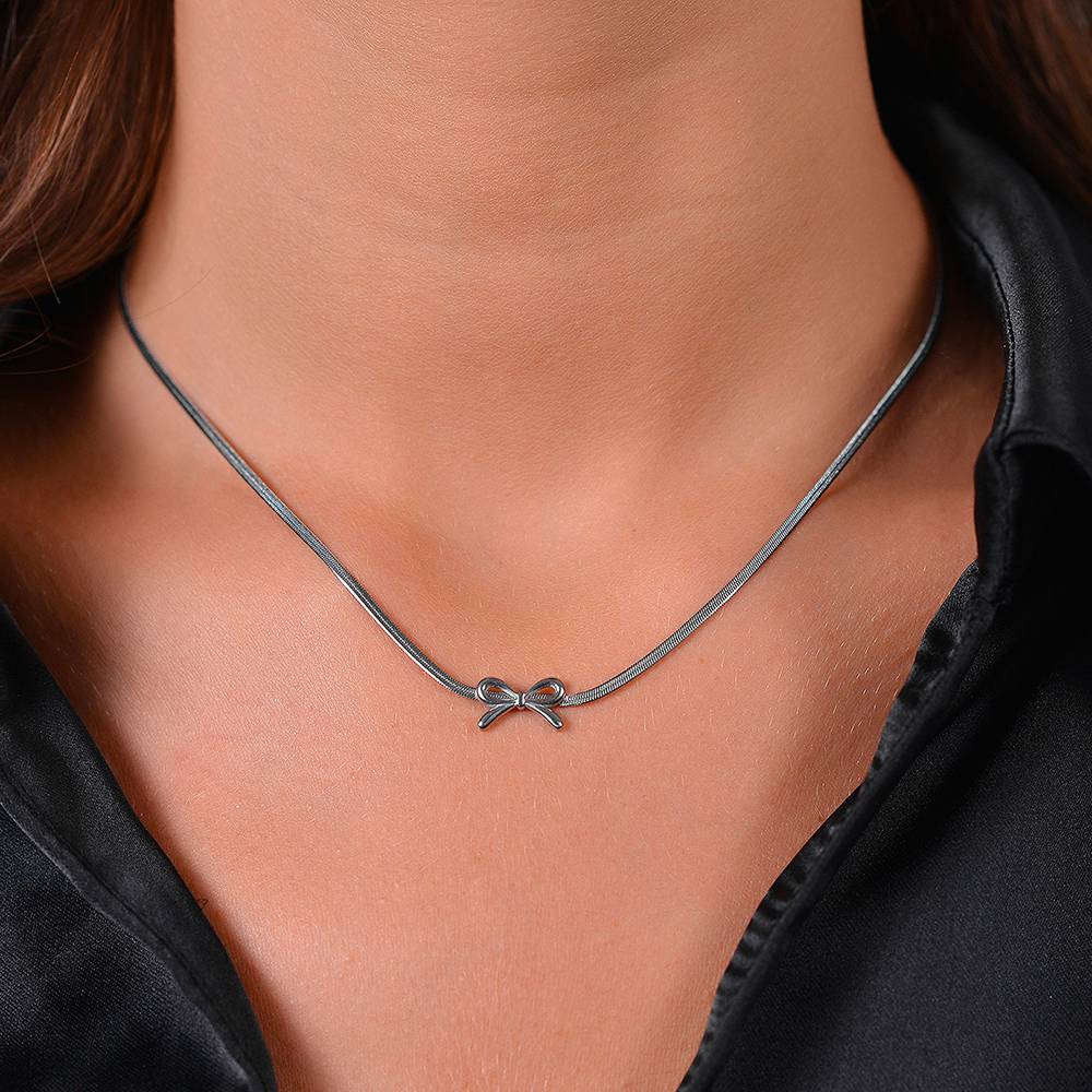 COLLANA DONNA IN ACCIAIO FIOCCO