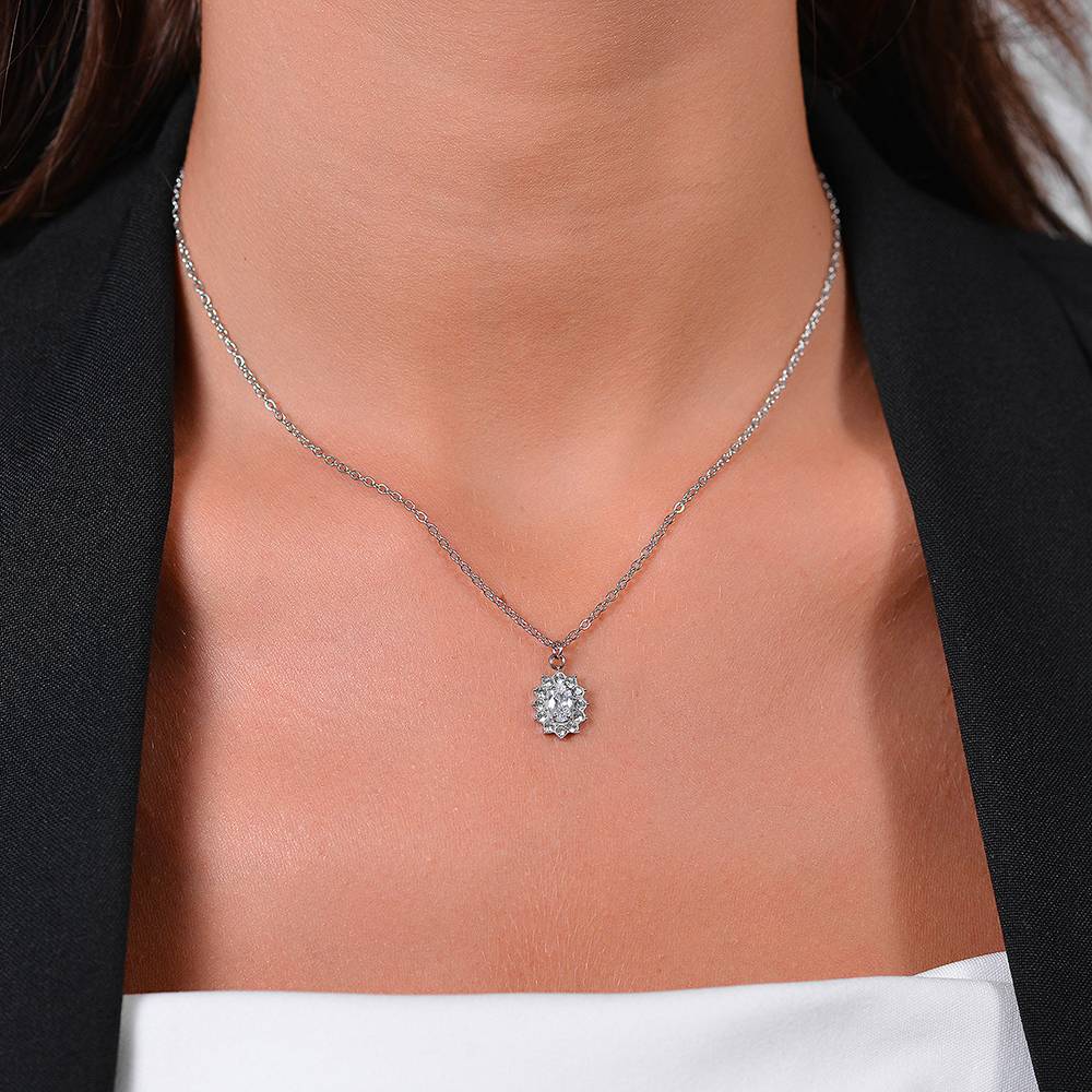 COLLANA DONNA IN ACCIAIO CRISTALLI E ZIRCONE BIANCO