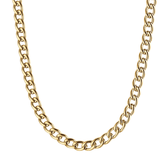 COLLANA UOMO IN ACCIAIO IP GOLD CON MAGLIA GROUMETTE 7 MM